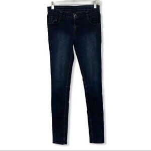 X Pose Womens Skinny Jeans 4 Tall Blue Stretch Denim Y2K Minimalist